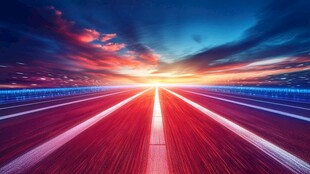 夕阳下的梦幻公路