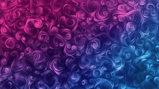 梦幻渐变卷曲花纹背景图