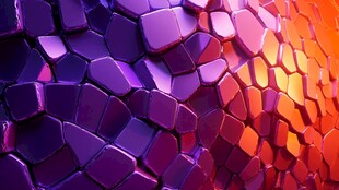 紫橙渐变六边形立体纹理
