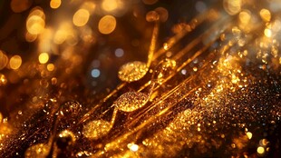 梦幻金色光斑闪耀艺术画面