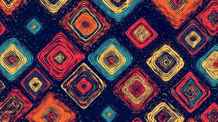 多彩几何方形抽象图案背景