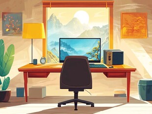 阳光书房 惬意的办公空间