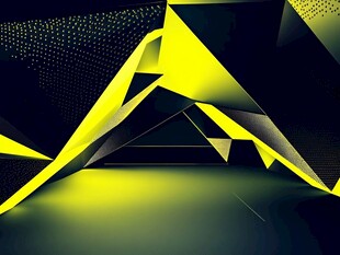 几何动感黄黑抽象空间图