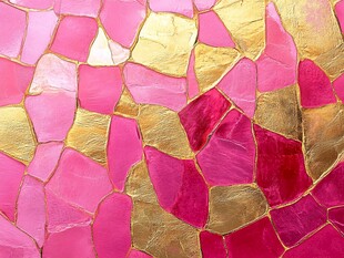 粉金拼贴马赛克艺术纹理
