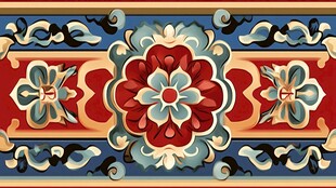 中式传统花卉图案装饰