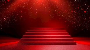 红色梦幻舞台阶梯背景