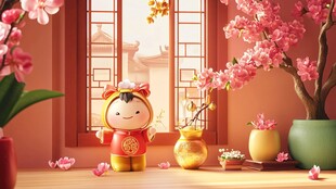萌娃贺岁 中式新春室内景