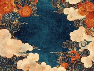 中式古典云纹祥瑞背景图