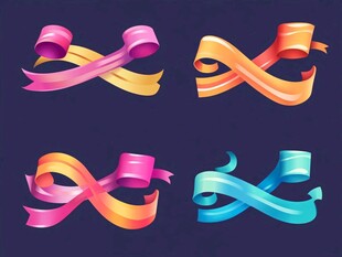 多彩立体交叉彩带图案