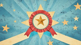 复古风星形奖章背景图