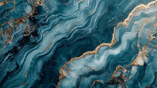 蓝金大理石纹理艺术背景