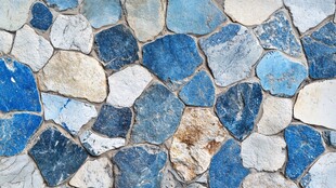 蓝白拼贴石地面纹理