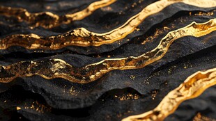 黑金波浪纹理奢华背景图