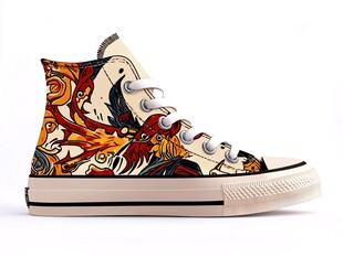 个性涂鸦高帮帆布鞋