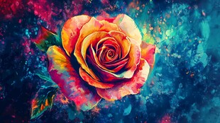 梦幻绚丽玫瑰花艺术图像