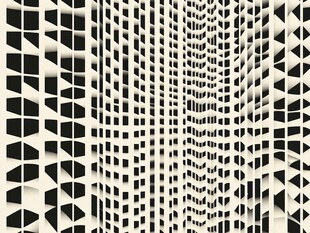 黑白几何图案立体视觉效果