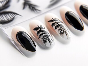 羽毛美甲 精致优雅的指尖艺术