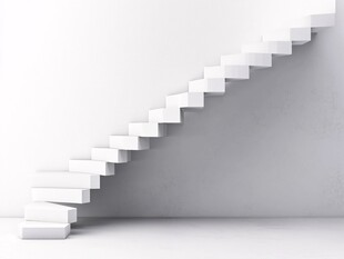 简约白色阶梯室内场景