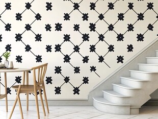 黑白花纹墙纸装饰室内空间