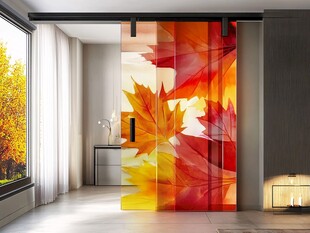 秋日枫叶风室内移门设计