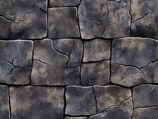灰黑色石块墙面纹理图