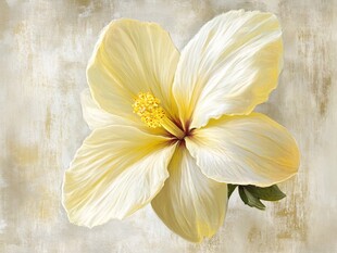 淡黄木槿花的优雅绽放