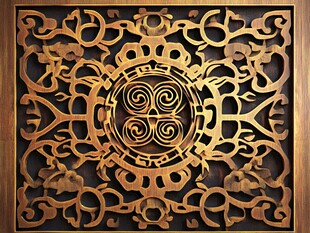 中式雕花木板 传统精美图案