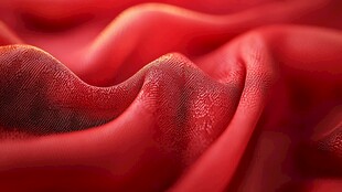红色丝绸布料纹理特写