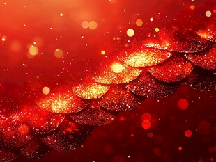 红色亮片闪耀梦幻背景