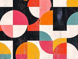 多彩几何图案装饰背景图