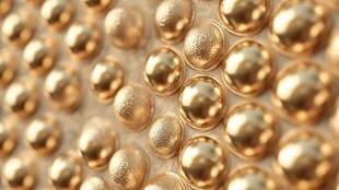 金色圆珠纹理特写