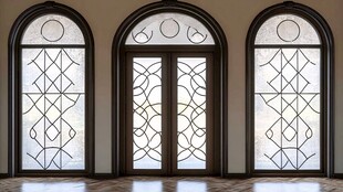 复古拱形雕花门窗设计