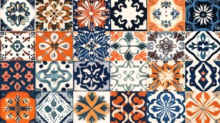 多彩复古花纹瓷砖图案集