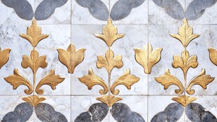 金色花纹瓷砖图案展示