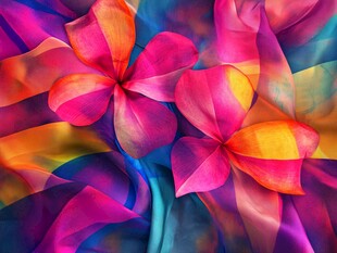 梦幻多彩花朵艺术图案