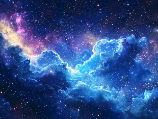 梦幻星空下的绚丽星云