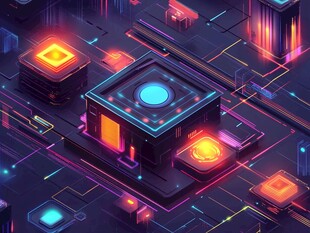 未来科技感的虚拟数字场景
