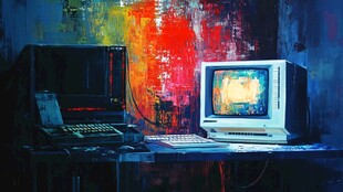 复古电脑设备的艺术呈现