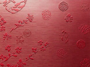 红色浮雕花纹背景纹理