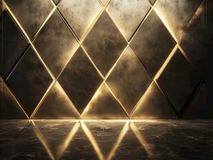 菱形金属质感灯光墙面背景