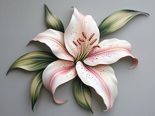 立体粉色百合花艺术装饰