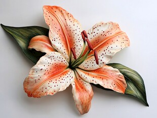 立体彩绘百合花装饰品