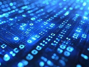 蓝色数字代码科技背景图