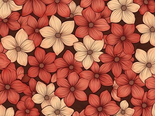 复古风花卉无缝图案背景