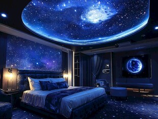 梦幻星空主题卧室空间