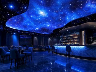 梦幻星空主题酒吧空间