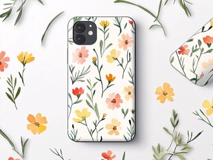 清新花卉图案手机壳设计
