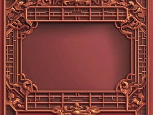 中式古典雕花边框背景图