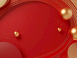 红色鎏金质感背景元素