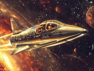 星际飞船在宇宙中飞驰